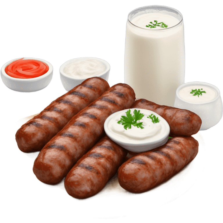 Sarajevski cevapi s lukom i kajmakom emoji