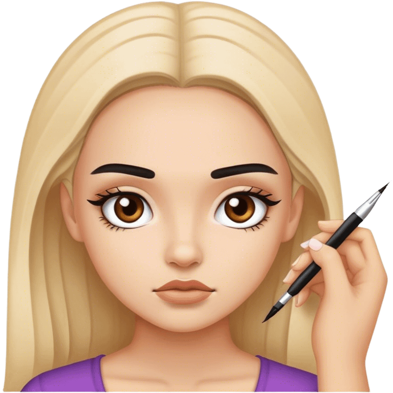 Girl doing brows emoji