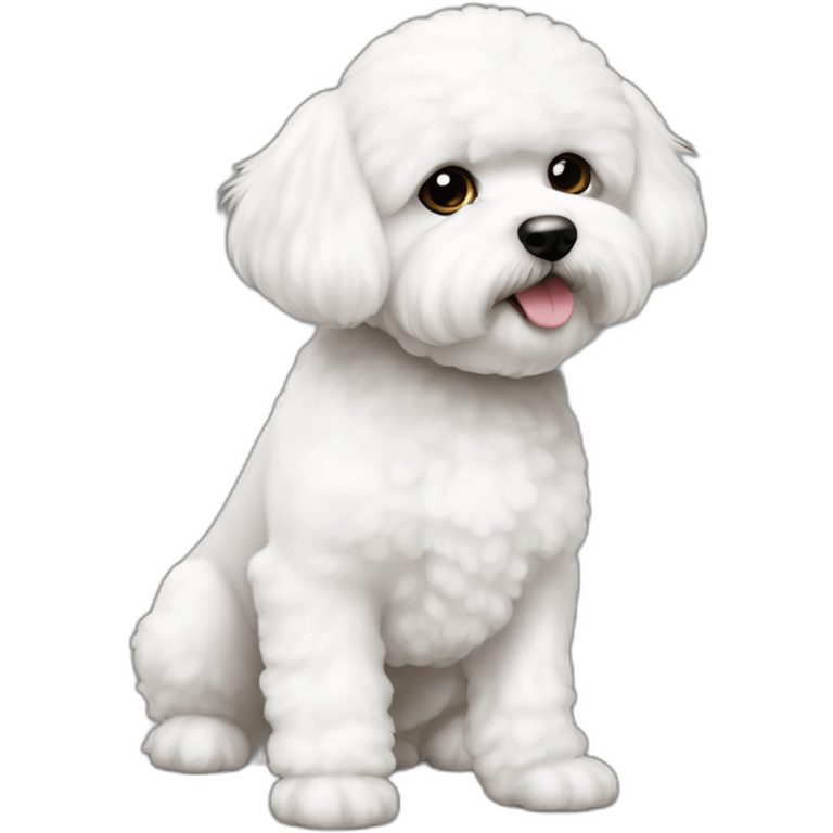 Bichon frisé full white black ears emoji