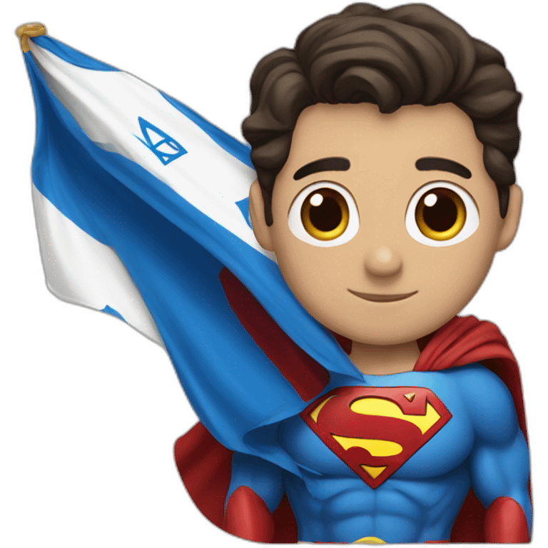 superman with israel flag as cape emoji