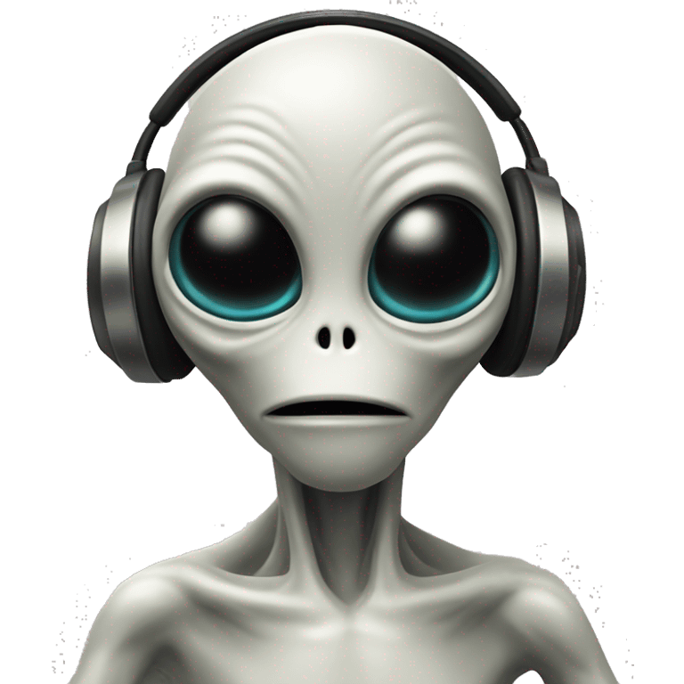 extraterrestrial alien listening and dancing to techno emoji