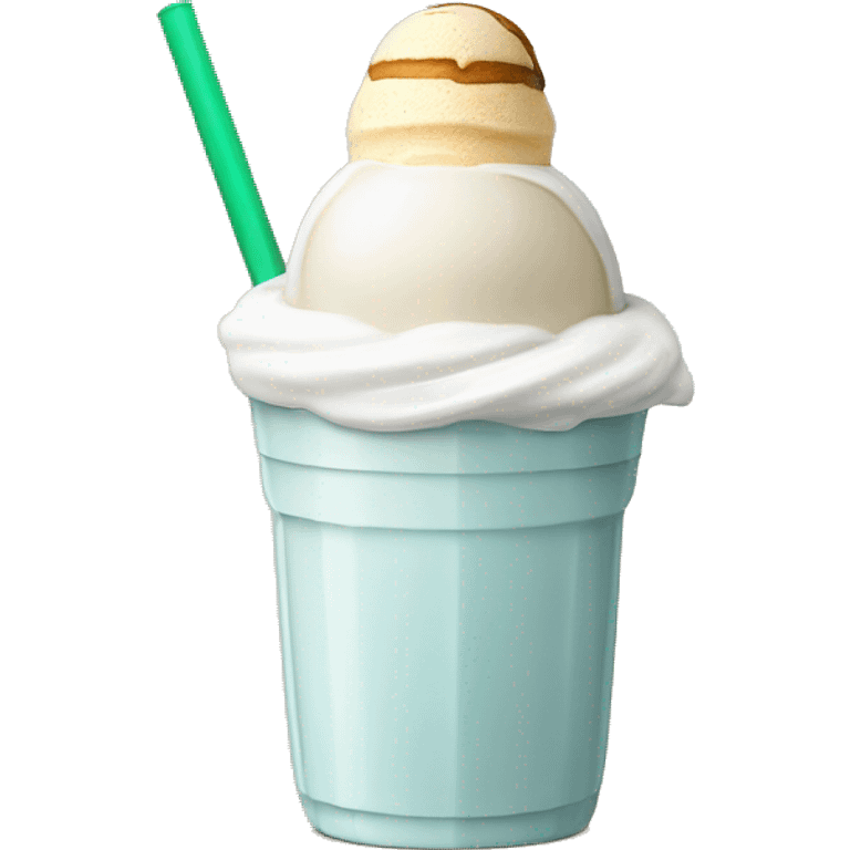 white soda float in a cocktail cup with circle  white ice cream no waffle and no straw just simple emoji