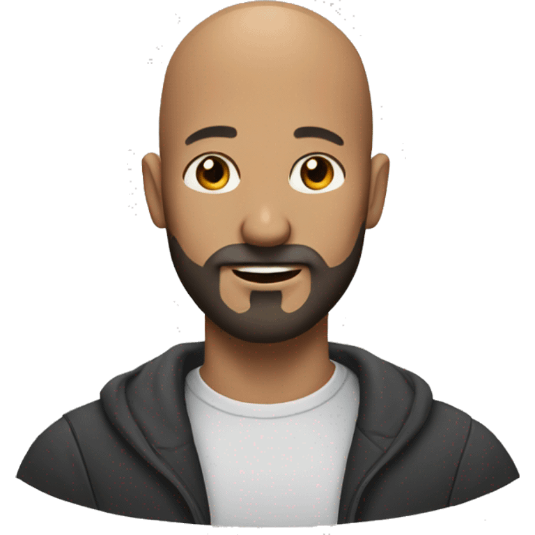 bald man with beard portrait emoji