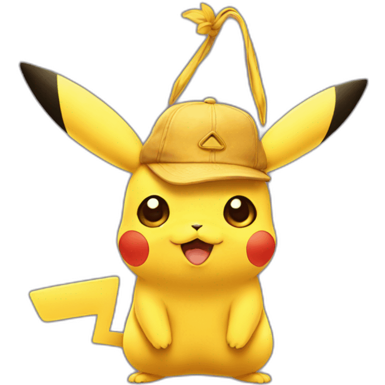 Pikachu with a hat emoji