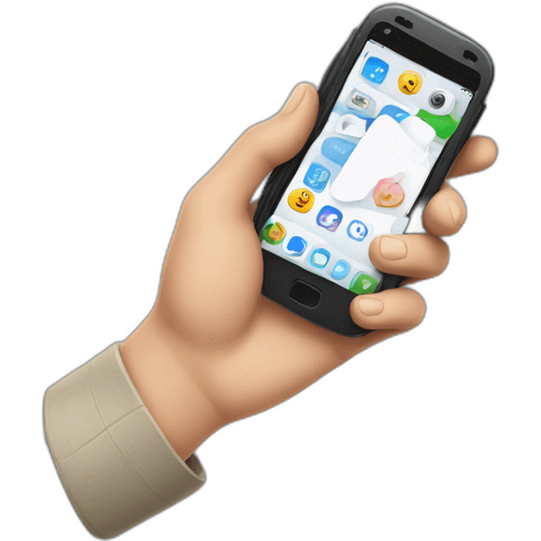 A Hand  holding a Cell phone emoji