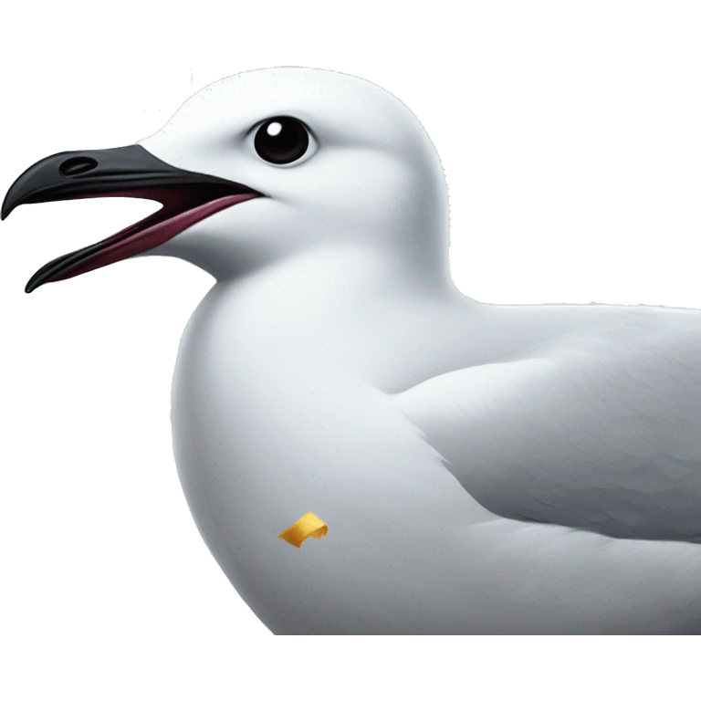 Black billed gull celebrating with confetti  emoji