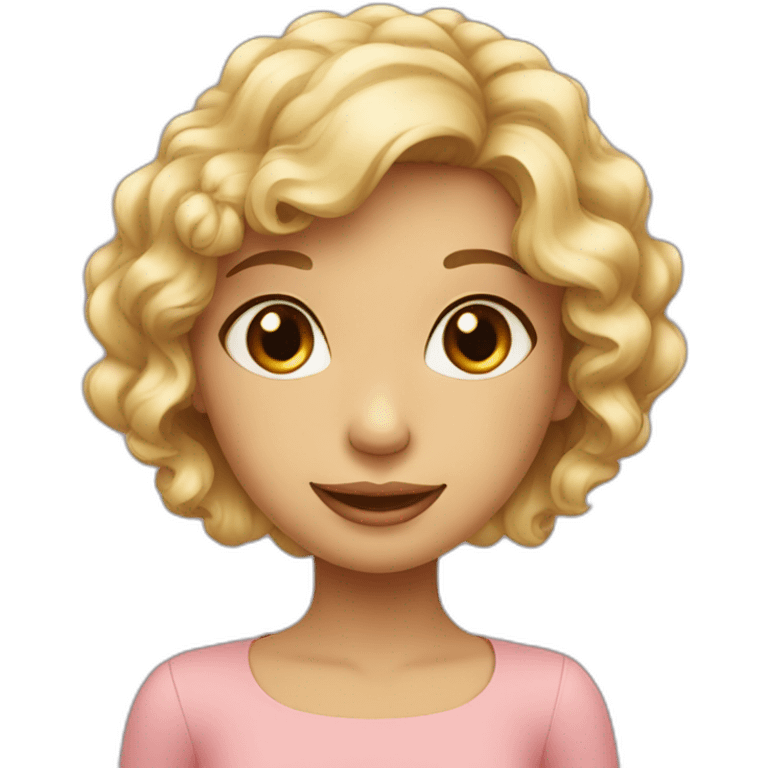 Cute and elegant girl emoji with bright eyes and a tender, affectionate smile emoji