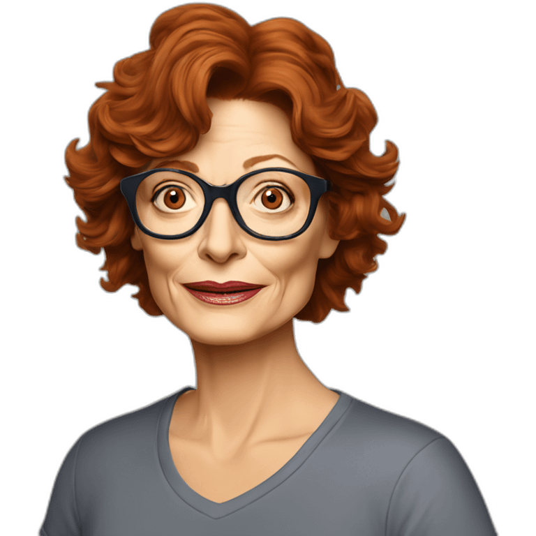 actor susan sarandon cartoon wearing tee emoji