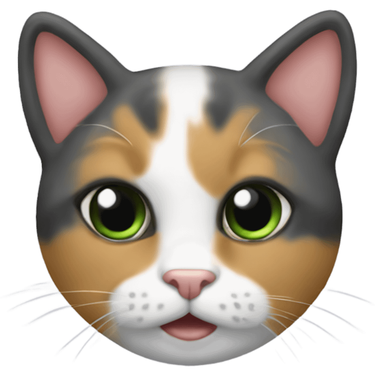 un gatto a tre colori che balla emoji