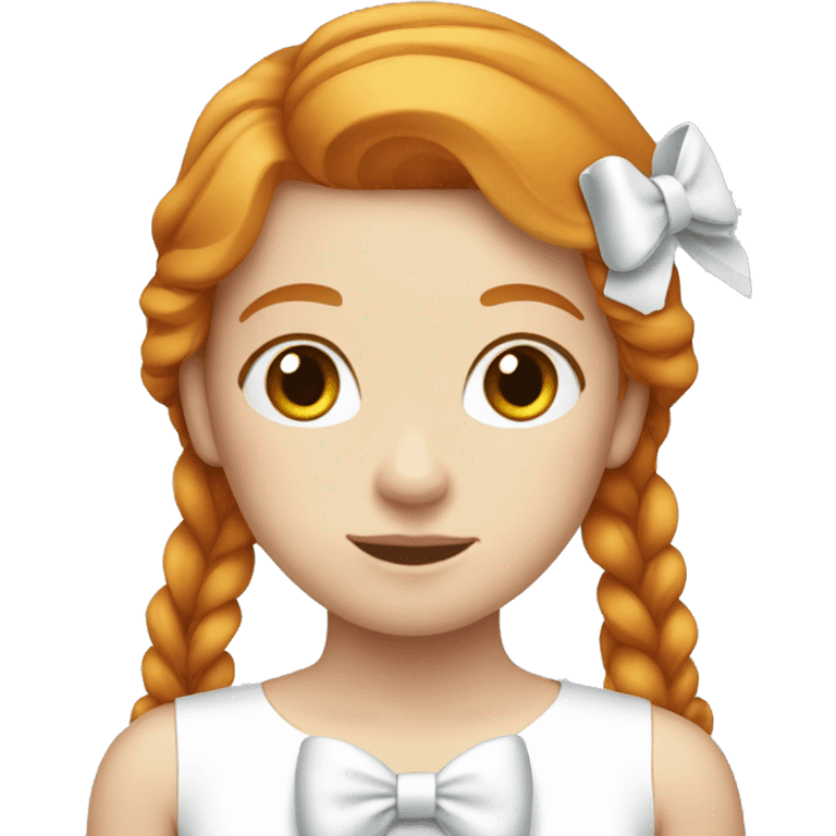 Pretty ginger girl with white bow emoji