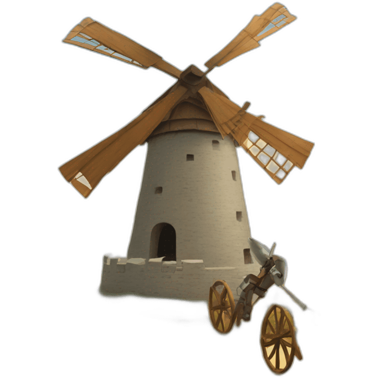 don quixote crashing into a windmill emoji