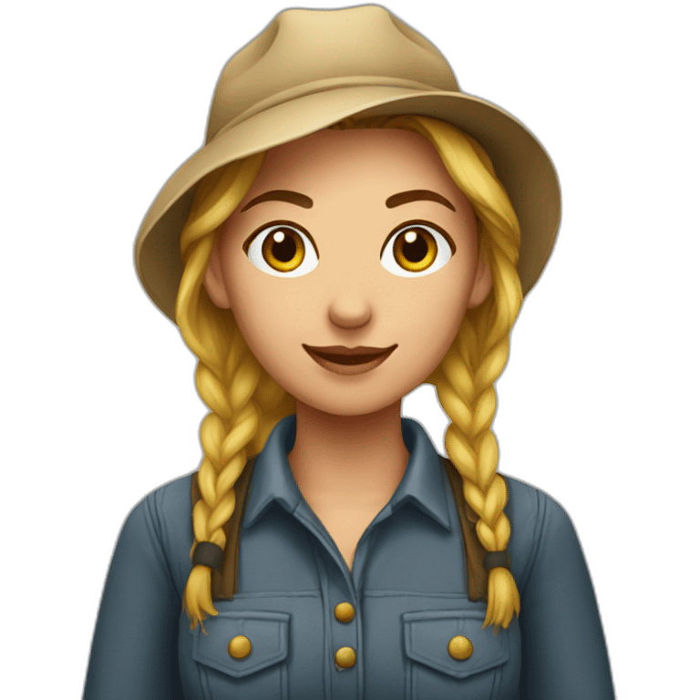 a young woman farmer emoji