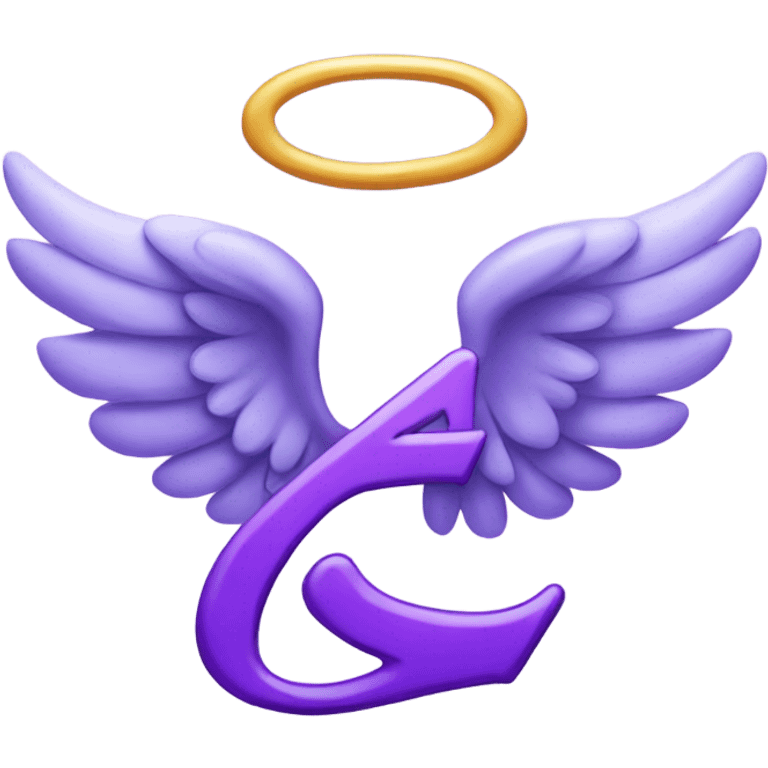 Purple letter S with angel wings emoji