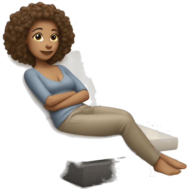 Light skin woman relaxing emoji