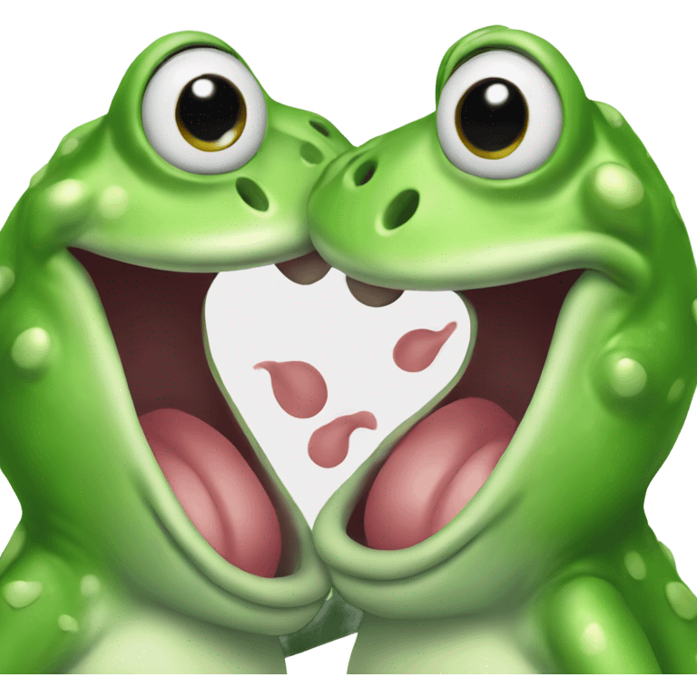 Frogs making out emoji