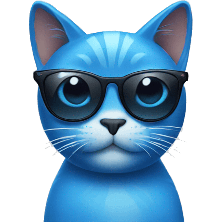 Blue cat with sunglasses emoji