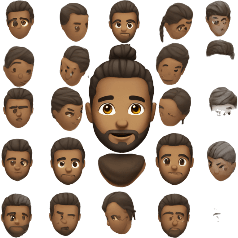 Beard brown man bun emoji