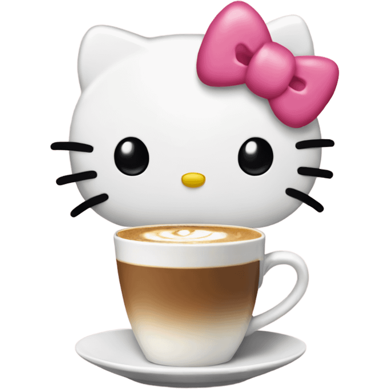 Hello Kitty drinking latte  emoji