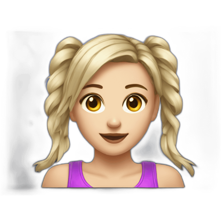 Streamer girl player on computer emoji