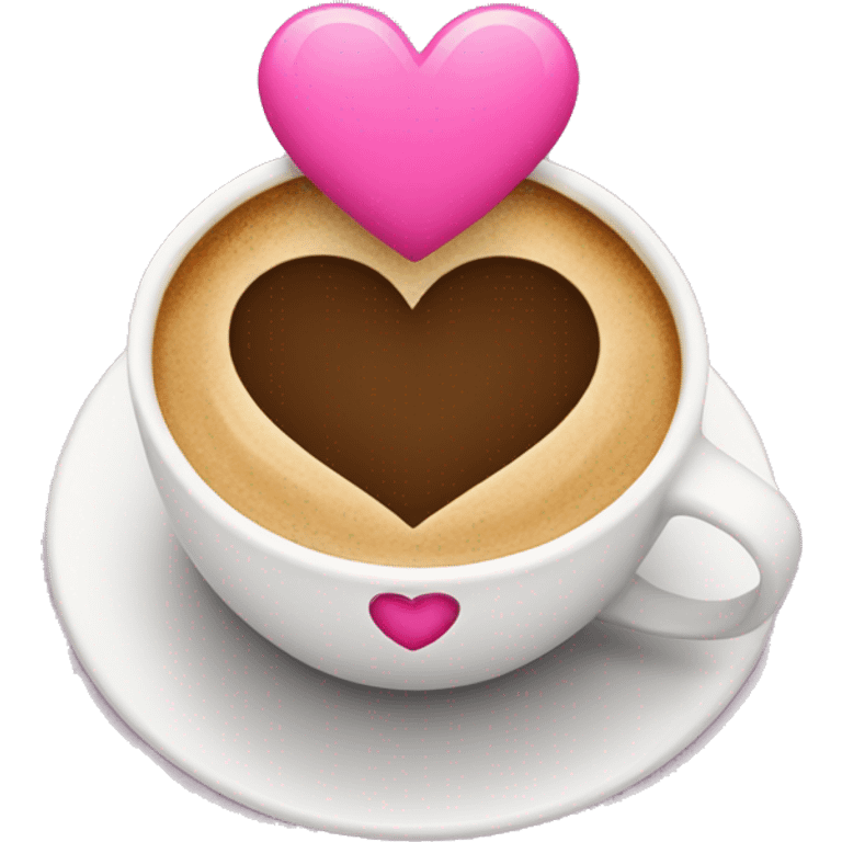 coffee with pink heart emoji