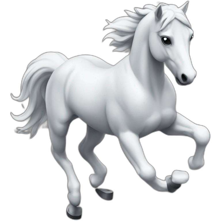 Mechanical running horse emoji