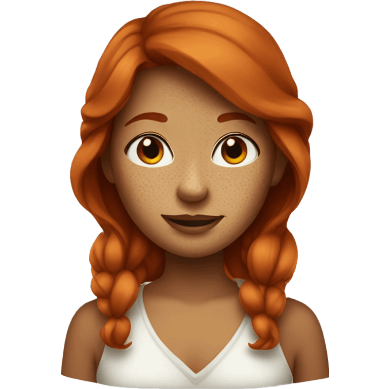 Redhead woman with freckles saying I love you emoji