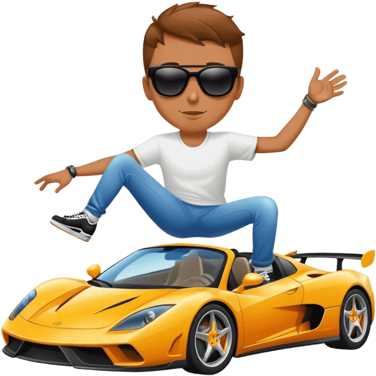 Skater on supercar emoji