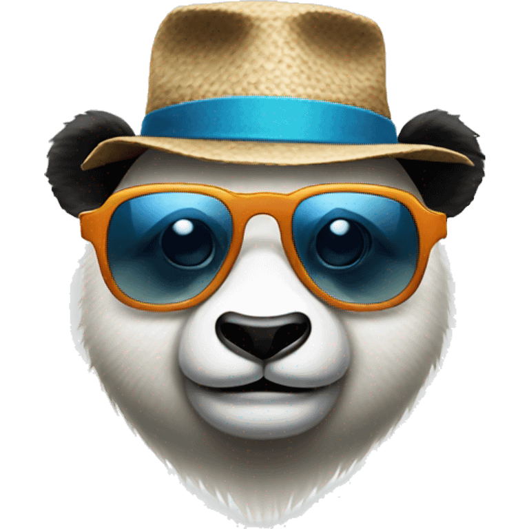 Panda that has a hat and blue sunglasses emoji