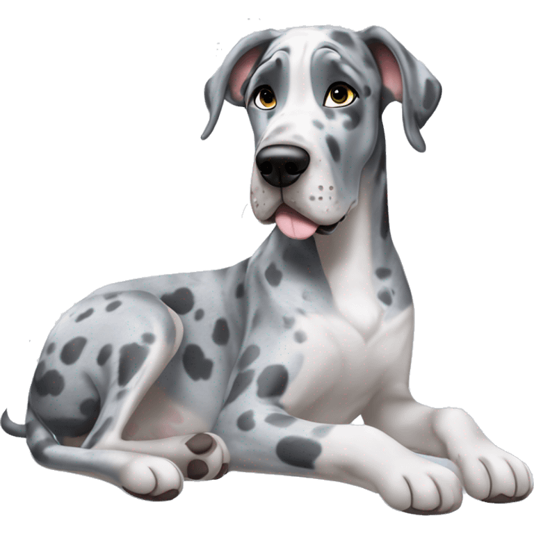 Blue Merle Great Dane getting a massage  emoji