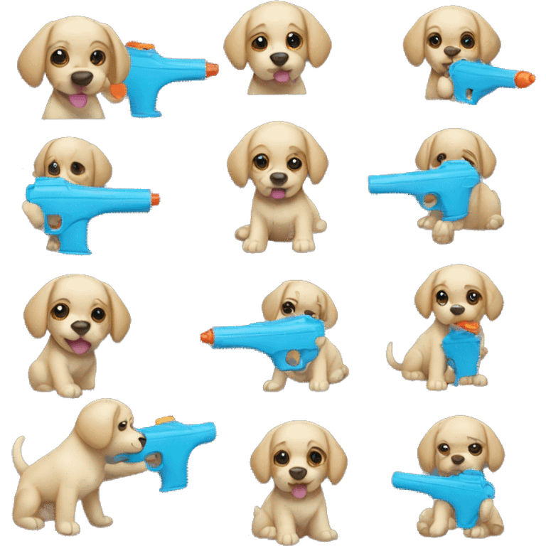 puppy and water gun emoji