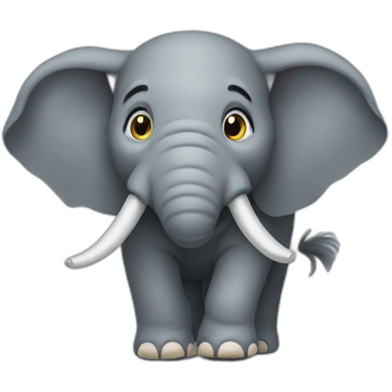 Chat sur élephant emoji