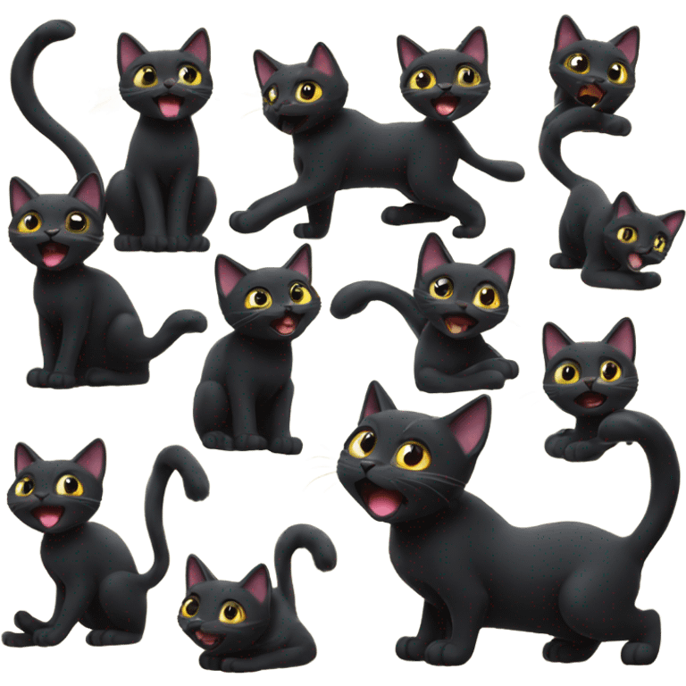 amazed magical black cat  emoji