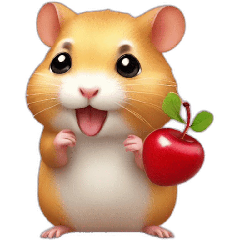 Hamster and Two cherries emoji