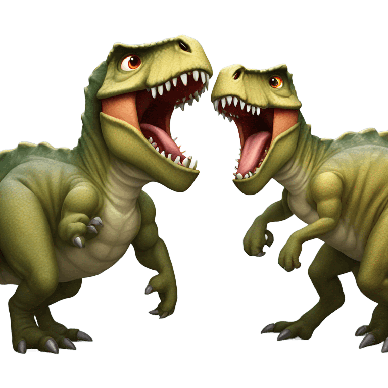 Two dinosaurs fighting  emoji