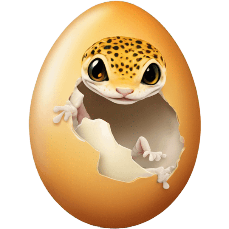 Orange leopard gecko emerges from egg emoji