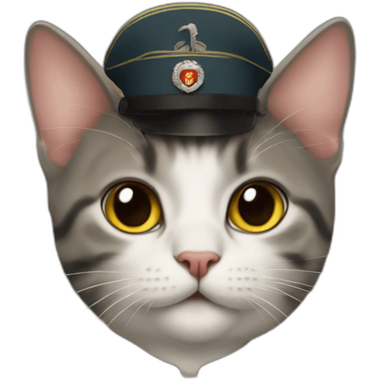 Cat wearing a germany world war 2 uniform emoji