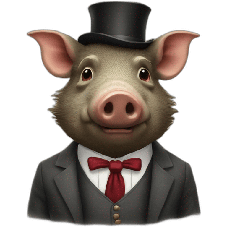 well dressed boar emoji