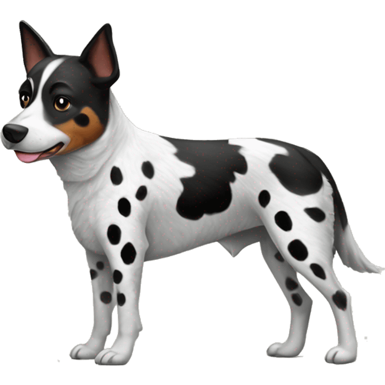 Black and white spotted Australian cattle dog emoji