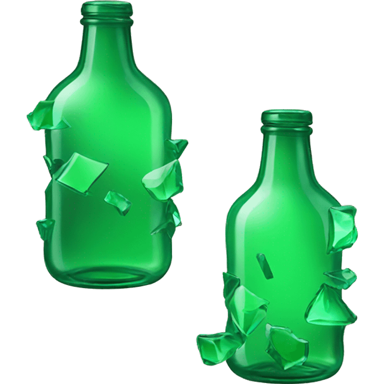 broken pieces of green glass bottle emoji