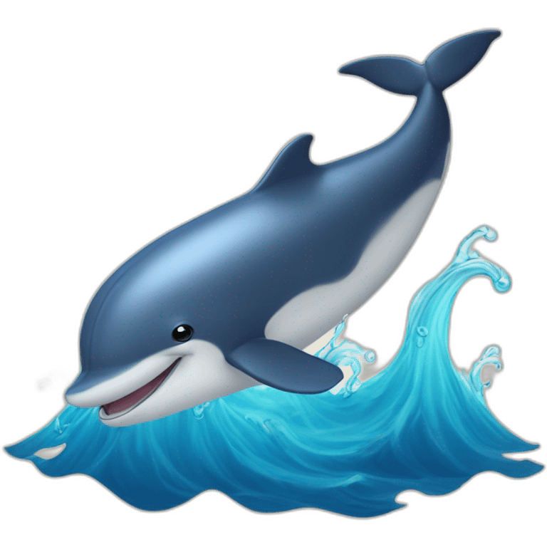 Dauphin sur une baleine  emoji