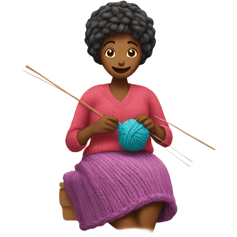 Woman knitting emoji