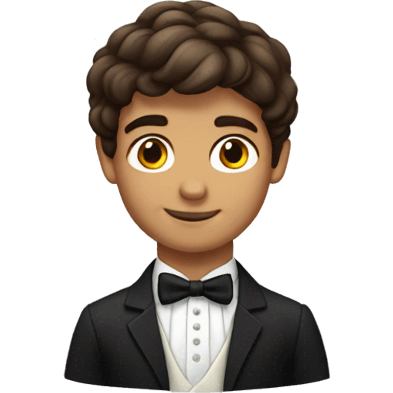 Portuguese boy with brown hair as a groom emoji