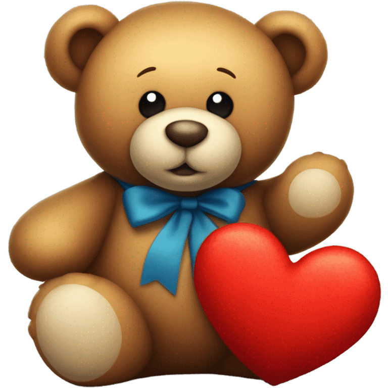 Teddy bear holding heart emoji