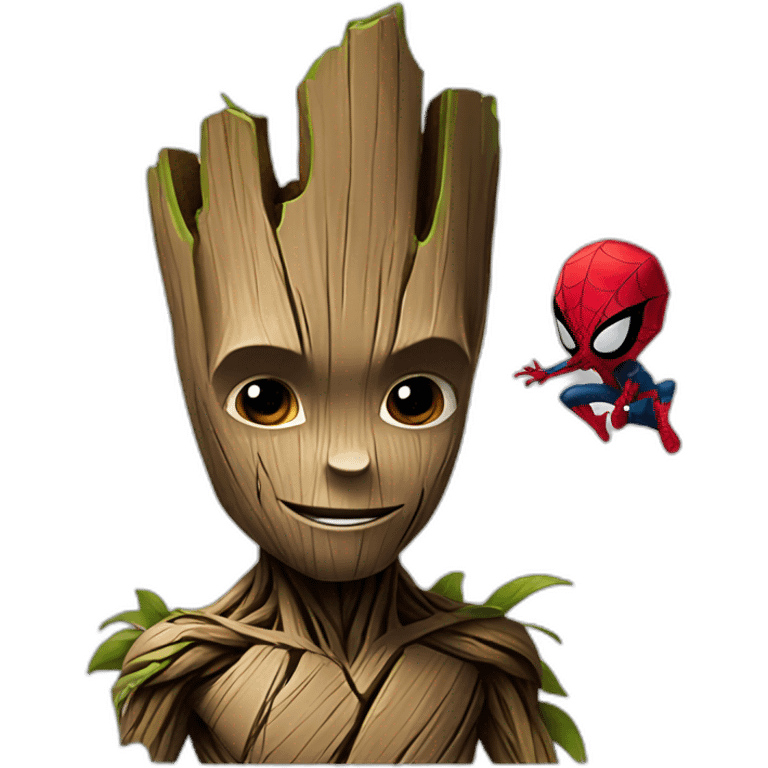 groot avec spiderman emoji