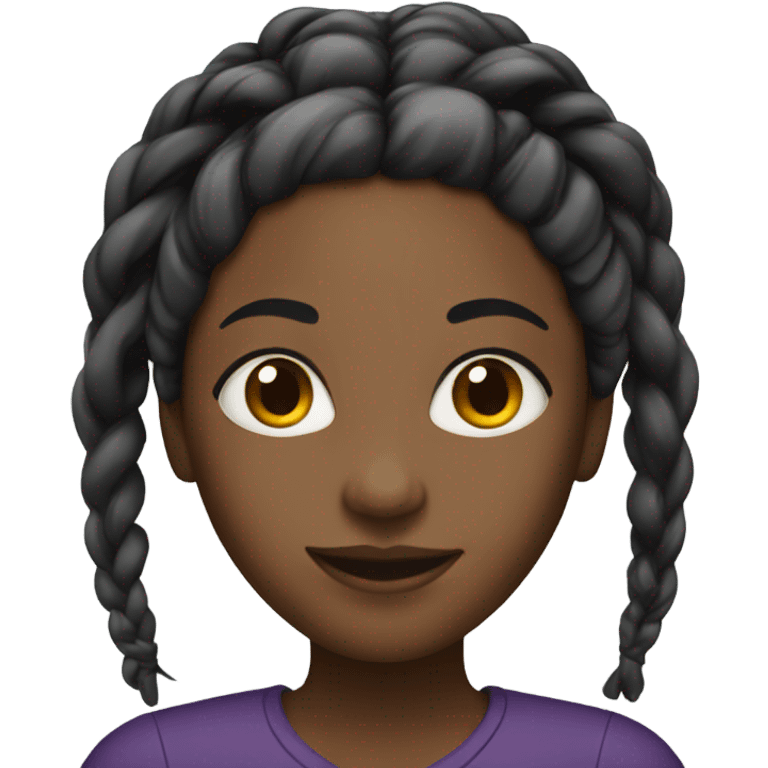 Black women with long braids emoji