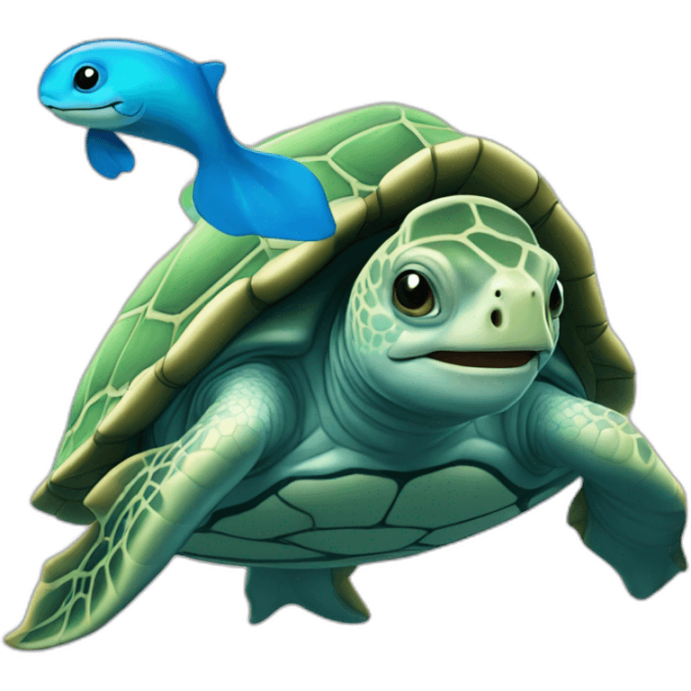 Tortue sur baleine emoji