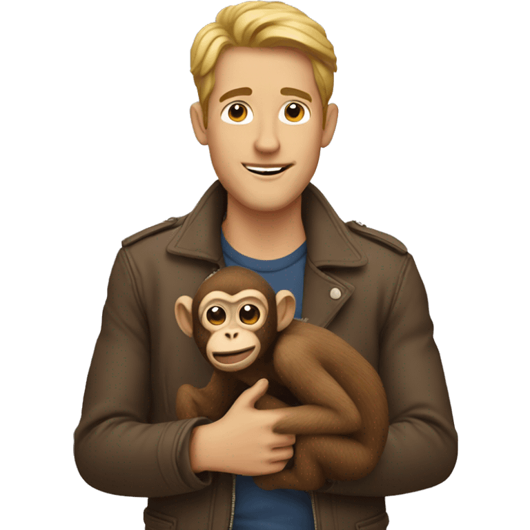 guy with a monkey emoji