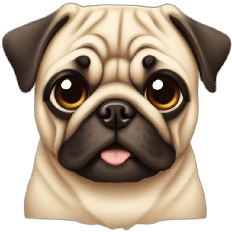 Pug tomando café emoji