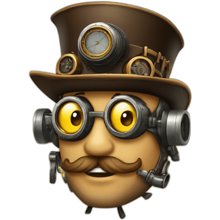 cartoon steampunk PC emoji