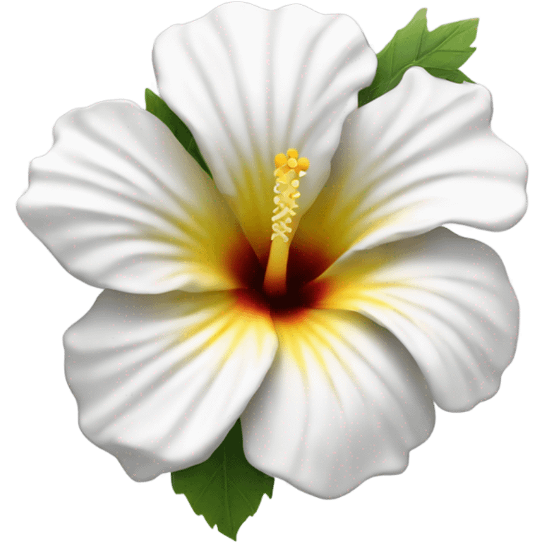  white hibiscus flower with a yellow center  emoji